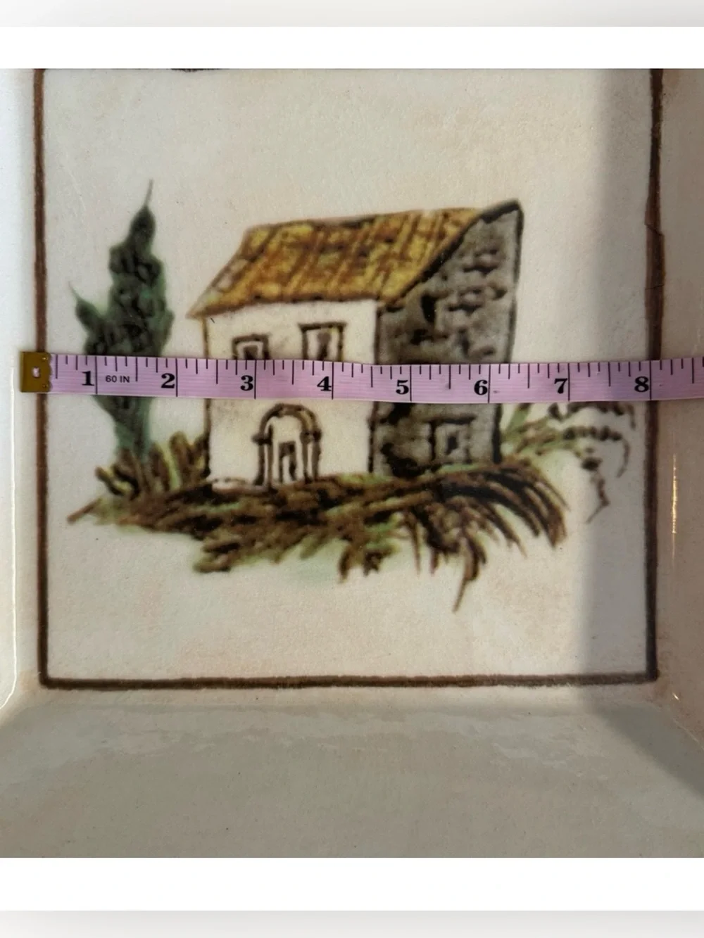 Vintage Retired Williams Sonoma 13” Ceramic Square Serving Dish.Made in Italy.